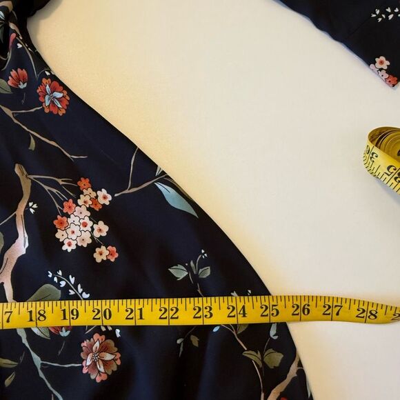 Nanette Lepore Blk Floral Print Pin Tucked Long Slv Dress Sz 4 Career, Occassion - Picture 11 of 14